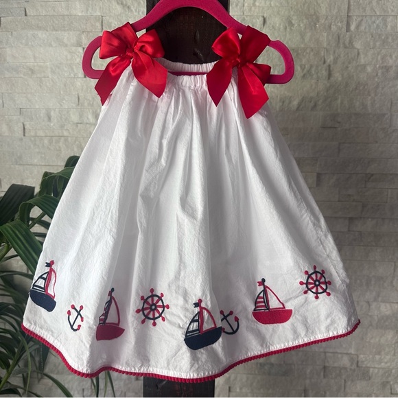 Rachel Zoe Nautical embroidered patriotic dress Toddler Size 12M - Picture 1 of 9